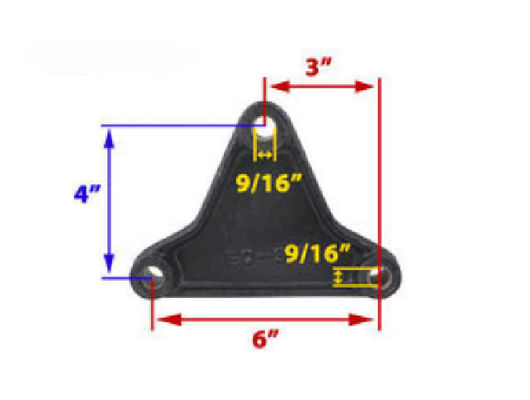 6" Long Triangular Equalizer For 1-3/4" Double Eye Springs - 6" Long - 9/16" Center Hole