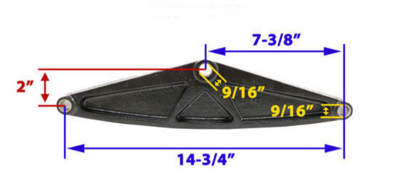 1-3/4" Wide Double Eye Spring Equalizer 14-3/4" Long Suspension Equalizer